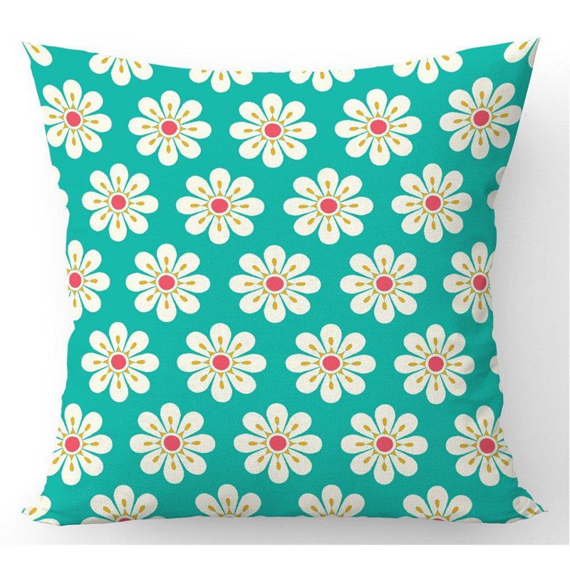 Mignonette Daisy Floral Square Throw Cushion