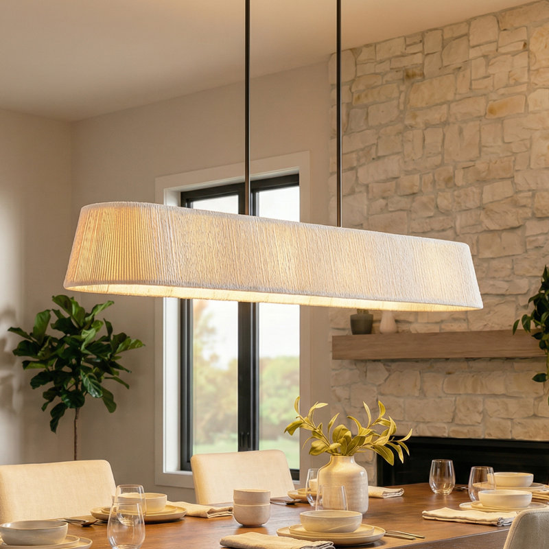 Luminaire suspendu à 5 lumières avec corde blanche