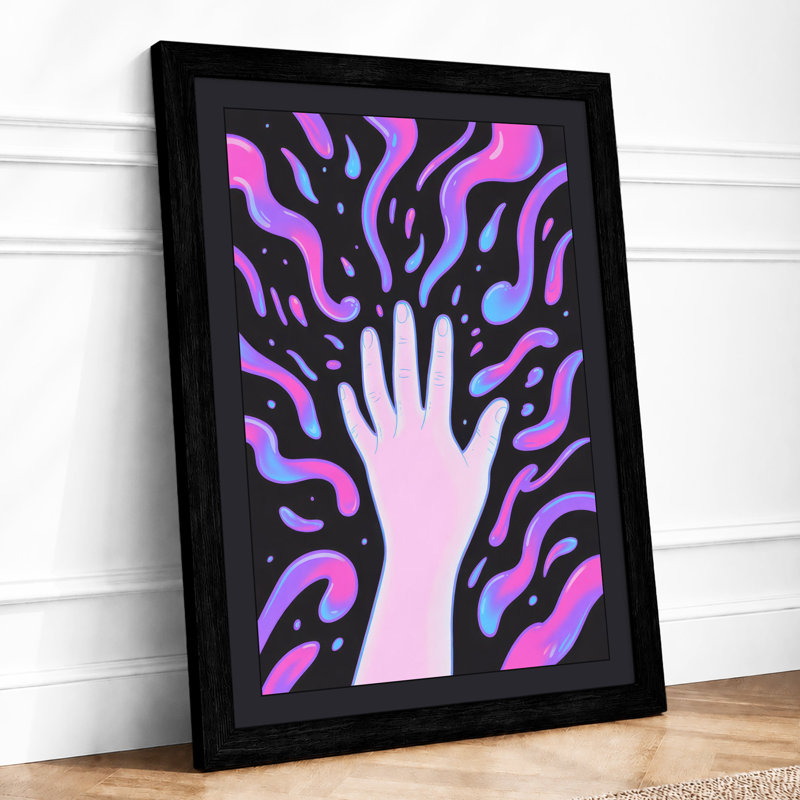 Rising Hand Modern - Framed Print, A3 - 42.0 x 29.7 cm, Black
