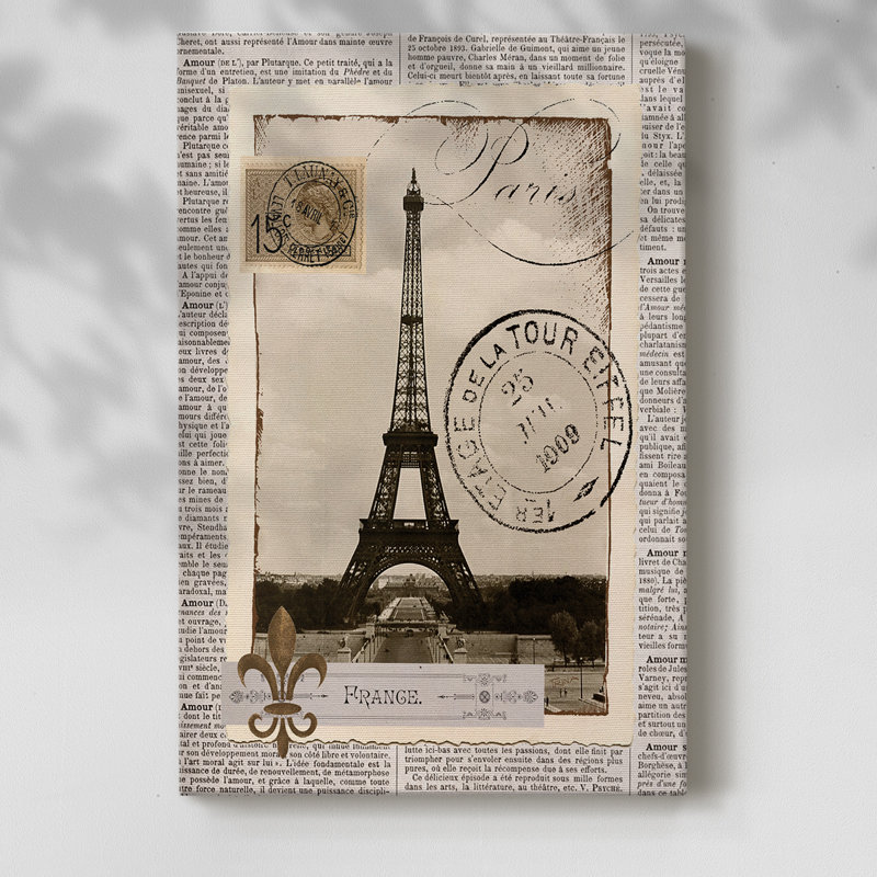 Souvenirs de Paris - Cavas enveloppés de galerie, H 36 po x l 24 po