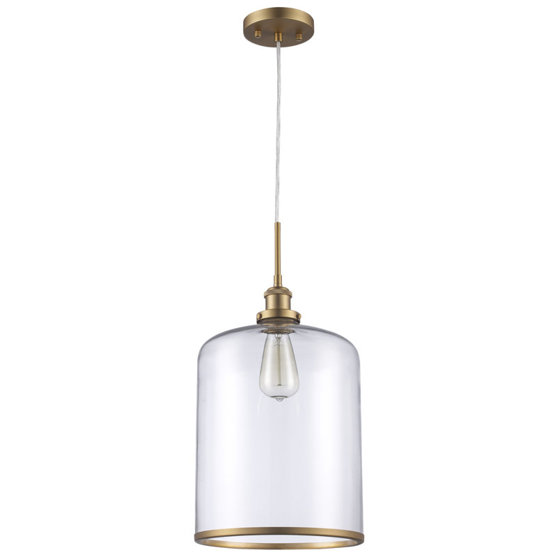 Luminaire suspendu en pot 1 lumière Edremit, Or antique, 10.35"