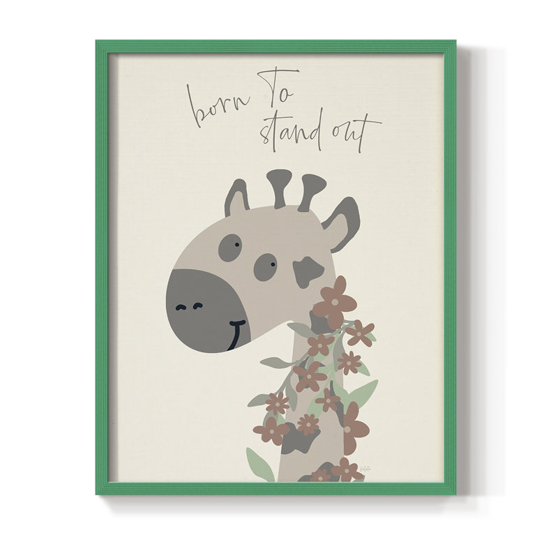«Born to Stand Out», reproduction encadrée - bois massif, H 21 po x l 17 po, Vert