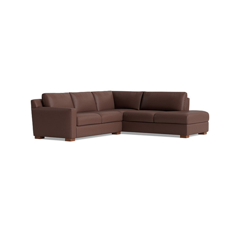 Catalina Sectional, Leather - Deep Blue, Right Hand Facing