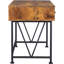 Bureau rustique antique couleur muscade et noir, 3 tiroirs de rangement pour bureau à domicile, bureau brun 3 pièces avec accents, espaces élégants
