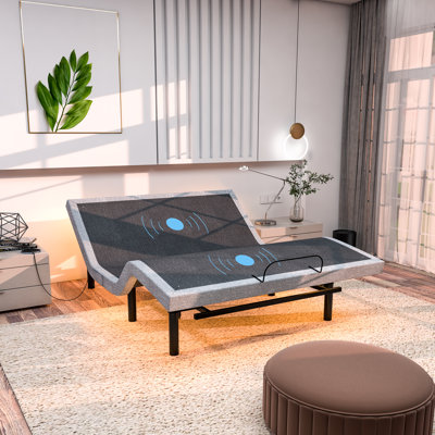 Luzon Adjustable Inclining Bed Frame with Dual Massage Smart App Control Underbedlight USB