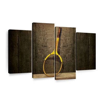 «Vintage Tennis Racket», ensemble de 4 reproductions sur toile par 4 pièces d'Ivan S