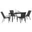  5 Piece Garden Dining Set Grey PVC-coated polyester And Steel-2070883603