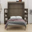 Lit escamotable rotatif avec armoire murale cachée, deux tablettes latérales à 3 niveaux, bureau convertible, supports de rangement supplémentaires, lit mural multifonctionnel peu encombrant-714665347