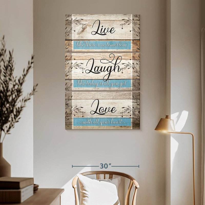 Citation inspirante «Tergel Live Laugh Love», H 65 po x l 42 po