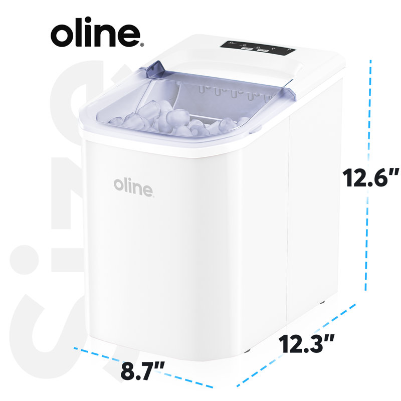 Comptoir électrique portatif autonettoyant avec machine à glaçons Oline, Blanc