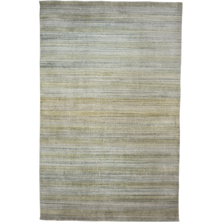 Tapis de la zone verte en laine touffeté à la main Ewell