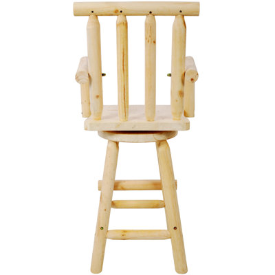 Tabouret de bar rustique, chaise en bois avec accoudoirs pour la salle à manger, restaurant, pub, tabouret de bar à cadre en bois pour la cuisine, la salle à manger, le bar