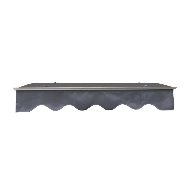 Series Door Window Awning Made Of  0.137 Inch Thick Crystal Solid Polycarbonate Sheet And Aluminum Alloywith Valance In Size Of 47" Wide X 34" Deep For Wooden Wall House (Brown Roof)