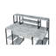 Bureau gris moderne avec compartiments ouverts - tablettes visuellement attrayantes et fonctionnelles