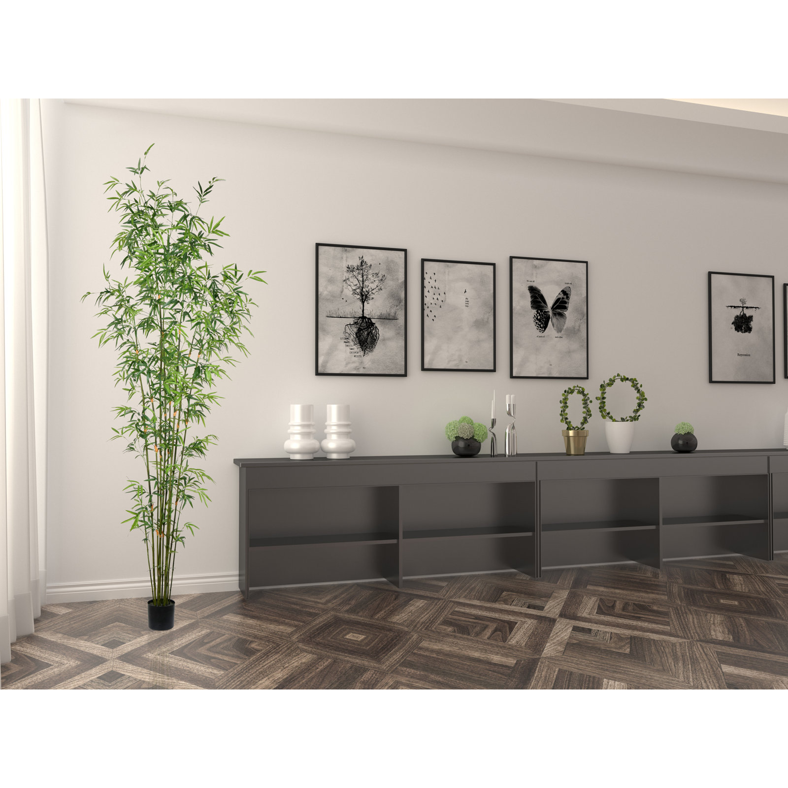 Faux Tree in Pot, 96" H x 18" W x 18" D