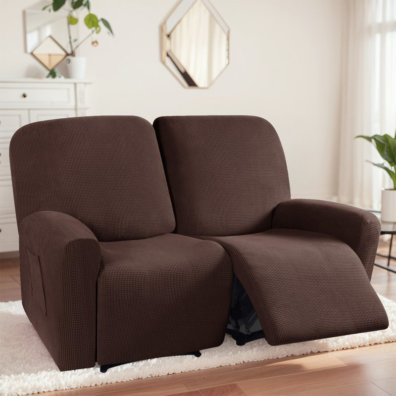 Housse extensible pour causeuse inclinable - Protecteur de canapé en jacquard 6 pièces pour causeuse inclinable double