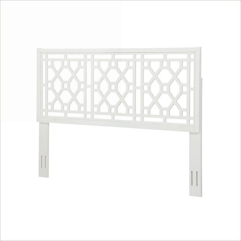 Chippendale Inspired Headboard for Master Bedroom, White-Toned MDF, King Size Adjustable Height Design