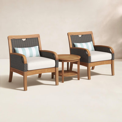 Colden 2-Person Teak Patio Seating Group