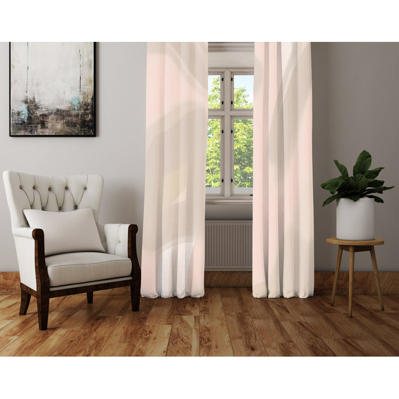 Paire de rideaux semi-transparents en polyester Annastashia, L 20 po x L 52 po