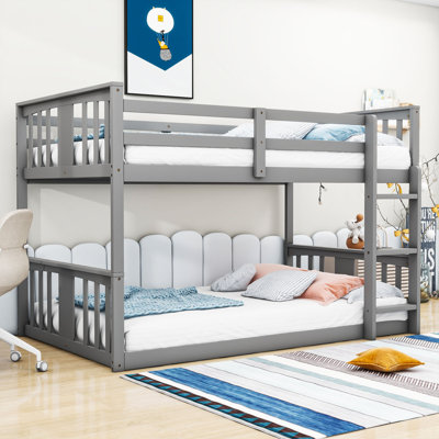 Bainet Twin Over Twin Wooden Bunk Bed With Ladder, White by Harriet Bee