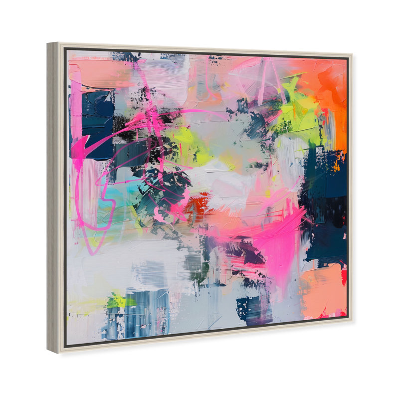 Pastel Luminance I Canvas Abstract Print by Oliver Gal, Black Frame, 12 x 12, 13"H x 13"W, Silver Frame