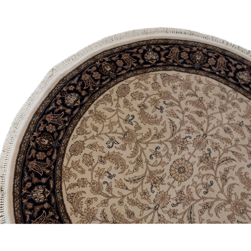 Tapis brun / noir / beige noué à la main de haute qualité