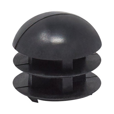 Outwater Plastic Round Dome End Cap For Tubing (12 Pcs.) | 7/8" Dia. Tube Plug/Chair Glide/Floor Protector/Tube Closure/Tube Hole Plug/Pipe Plug | Fits Multi Gauge Tubing | Matte Black | Heavy Duty