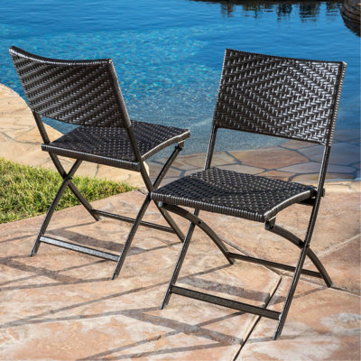 Brown Multi - Tone Pe And Iron Folding Chair For Garden Pool Area, Protected, 230 Lb Load Capacity, 22.1 In Width Foldable Patio Dining With Protection, Weight 18 Depth, Width, 31.96 Height, Ideal