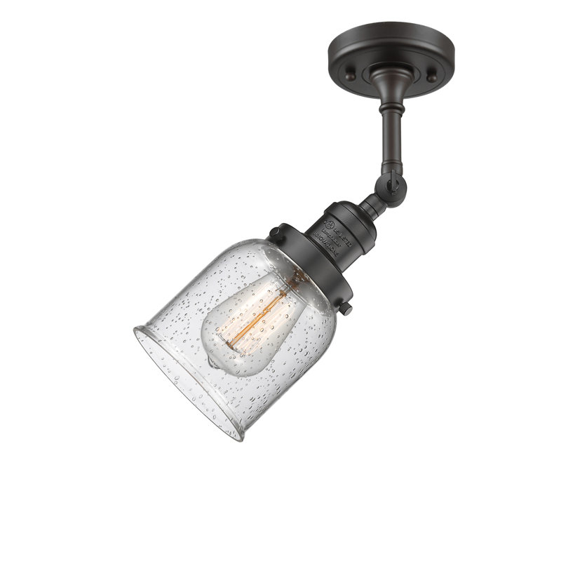 Applique murale 1 lumière 8 po Bell, Ampoule à DEL rétro de 6 watts, Grainé, Bronze frotté à l'huile