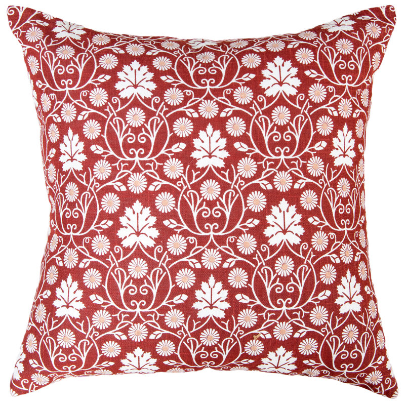 100% Cotton Throw Pillow, Rust, Polyester
