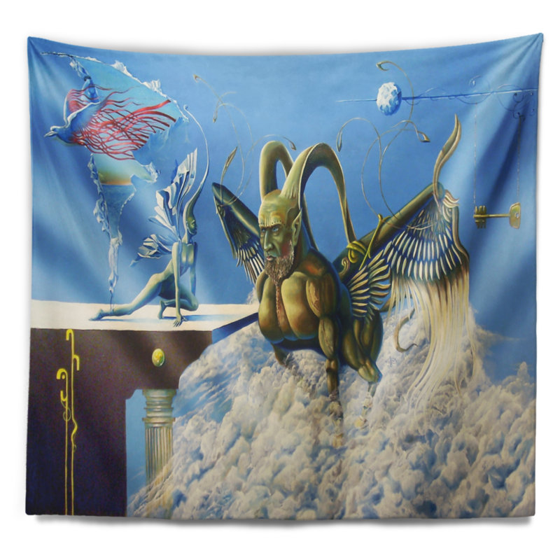 Abstract Polyester Tapestry, 32" H x 39" W