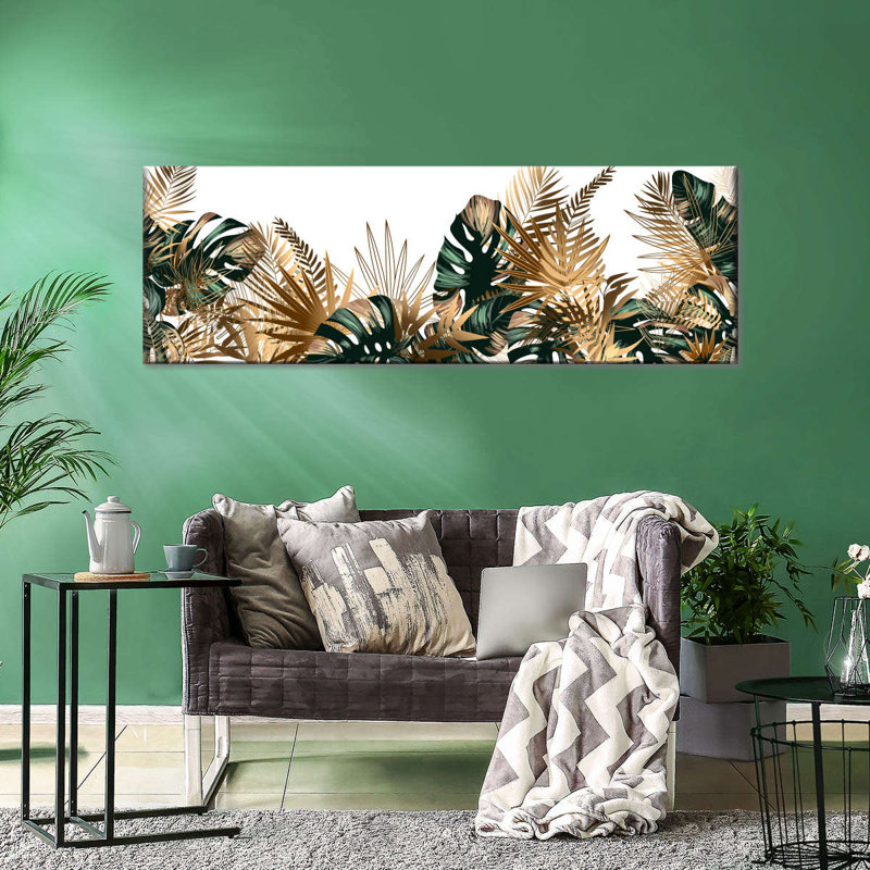 Posh Tropical Leaves sur impression sur toile, H 8 po x l 24 po x P 1 po