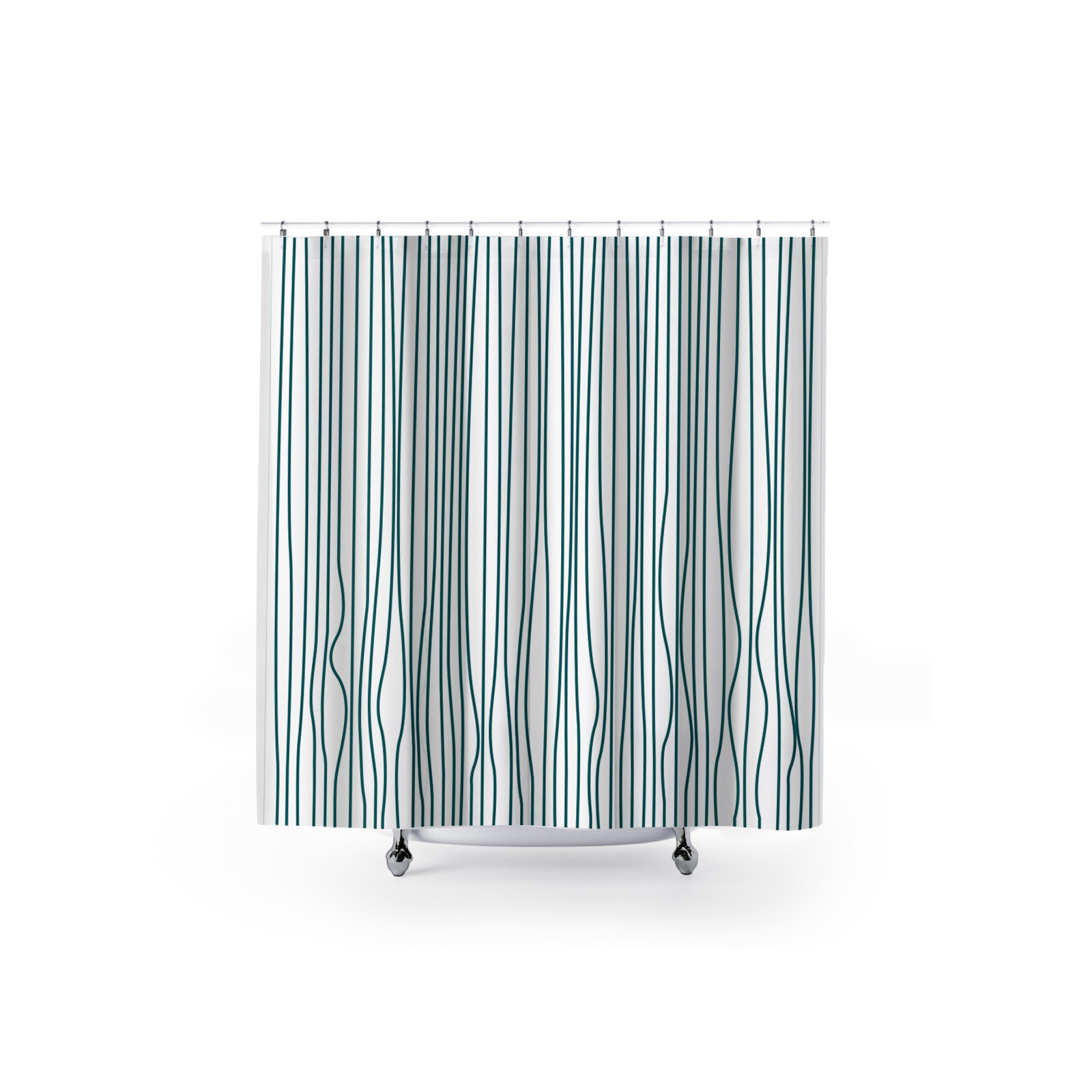 Coco Polyester Shower Curtain, Emerald