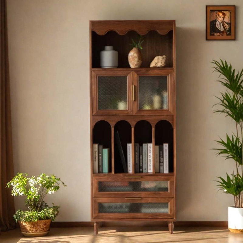 Bibliothèque en bois massif de style rétro