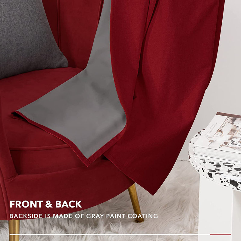 Alhamdi Blackout Curtain Pair, 117cm Width x 183cm Drop, Red