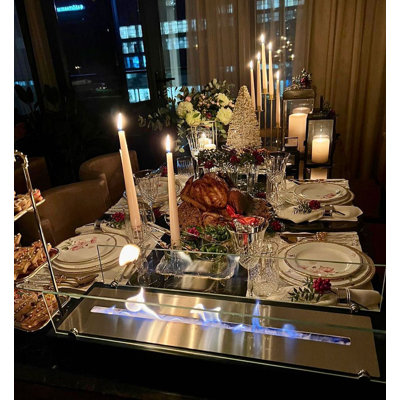 Wood Bio-Ethanol Tabletop Fireplace with Flame Guard