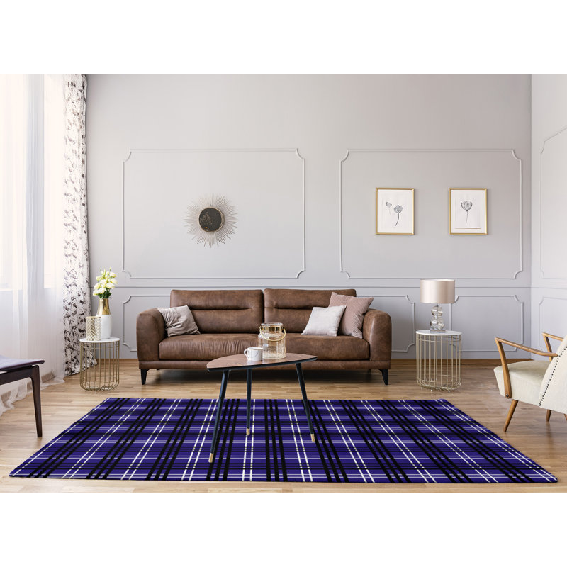 Tapis à carreaux mauve, Rectangle 8 pi x 10 pi