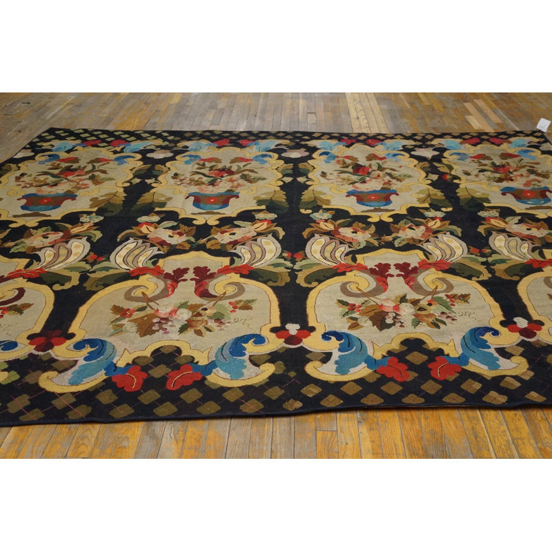 Antique Needlepoint English Knotted Rug