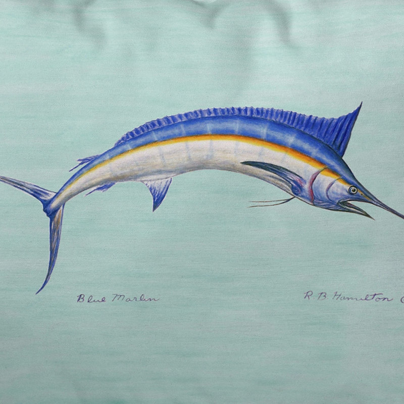 Marlin Outdoor Throw Pillow, 24" x 20", Teal