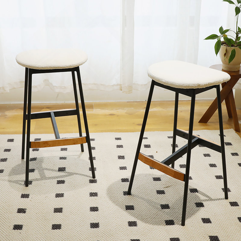 Ensemble de 2 tabourets modernes à hauteur confortable et élégante, Tabouret de bar (hauteur d'assise de 29,5 po)
