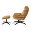 Velvet Swivel Accent Chair with Footstool-293793832