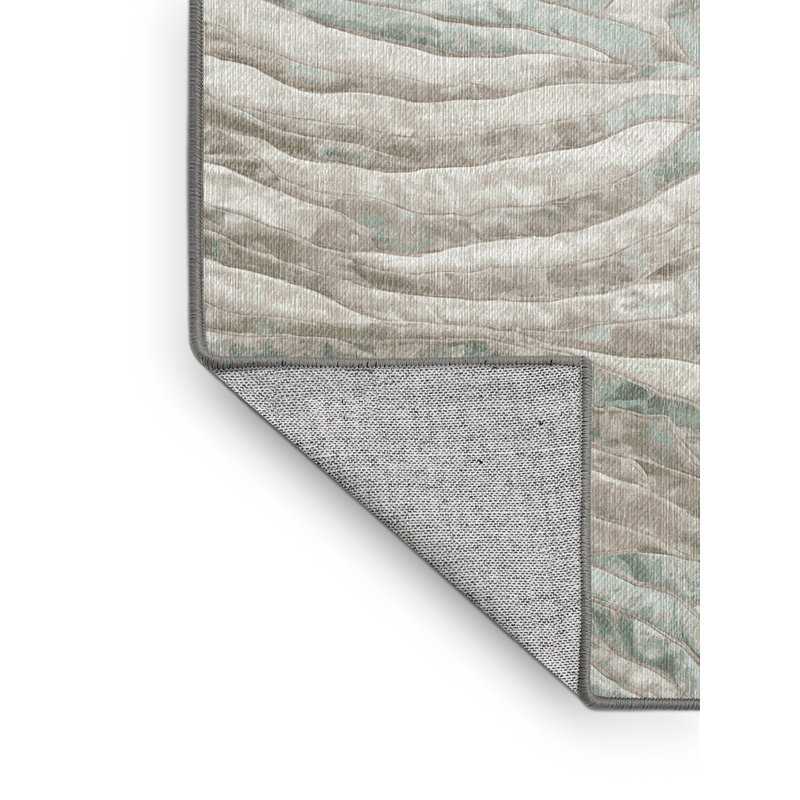 Machine Washable Gray Area Rug, Round 7'