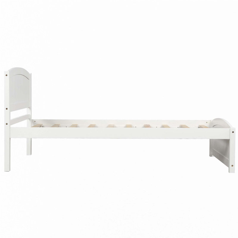Wood Platform Bed, White