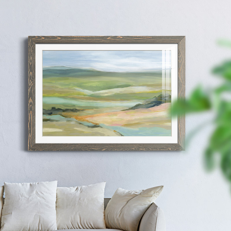 River Valley - peinture encadrée, Encadré gris, H 31,5 po x l 23,5 po x P 1,5 po