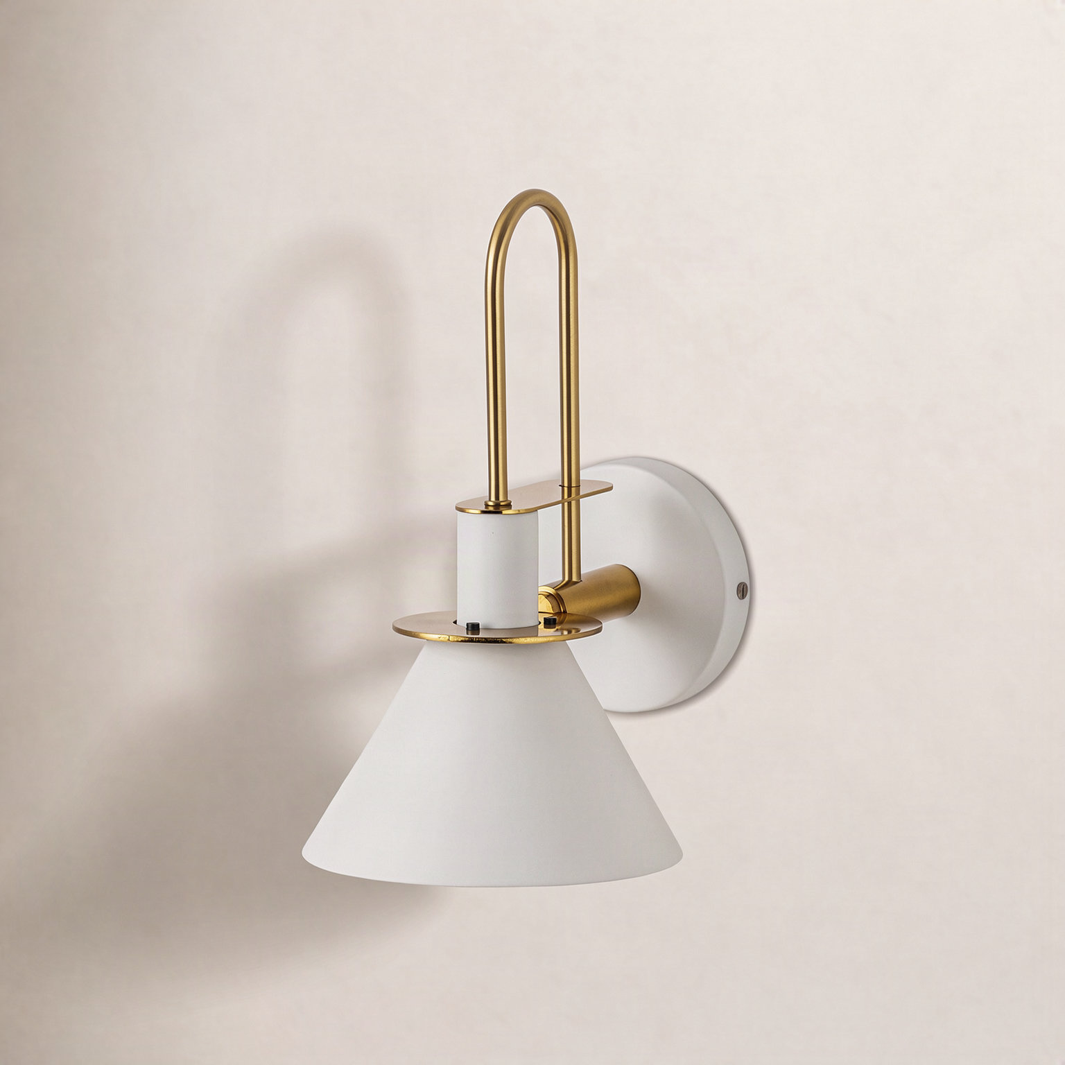 Jacoline Single Light Dimmable Armed Sconce, White