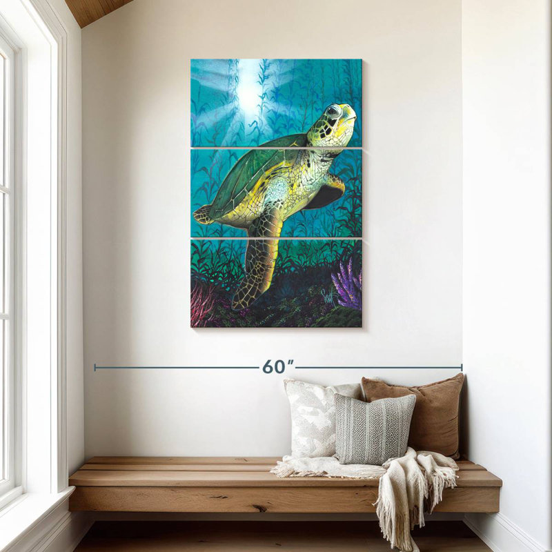 Tortue Brampt sous l'eau, H 45 po x l 28 po