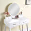 Liannon Contemporary Wood Vanity And Stool Set-713517548