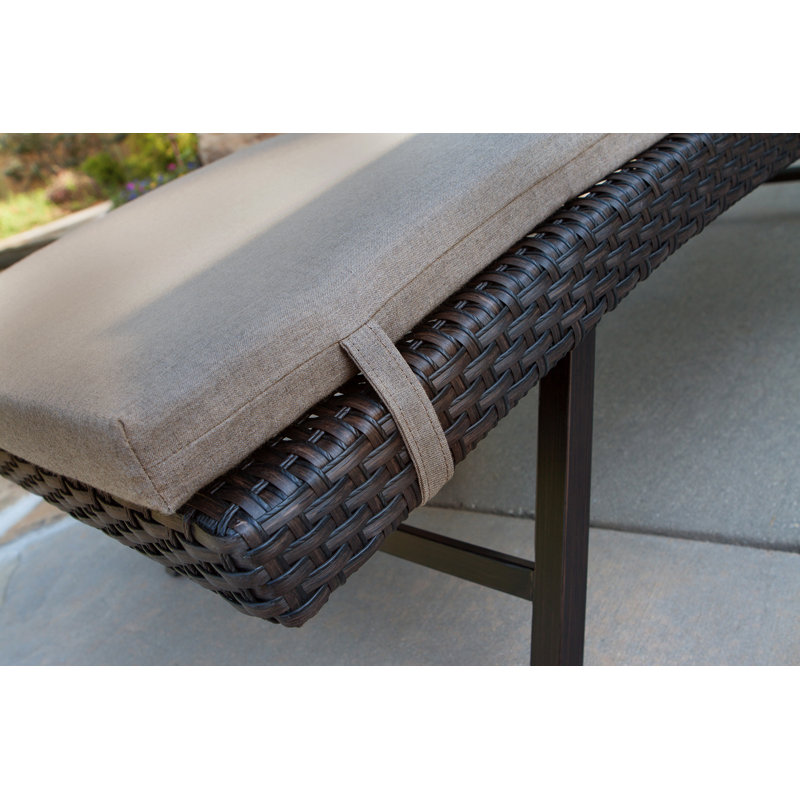 Sunbrella® Premium Outdoor Chaise Lounge Cushion, Cast Shale Sunbrella® Plainweave