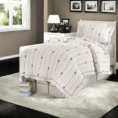 Ensembles de literie en microfibre douce pour lit simple TG, broderie arc moderne