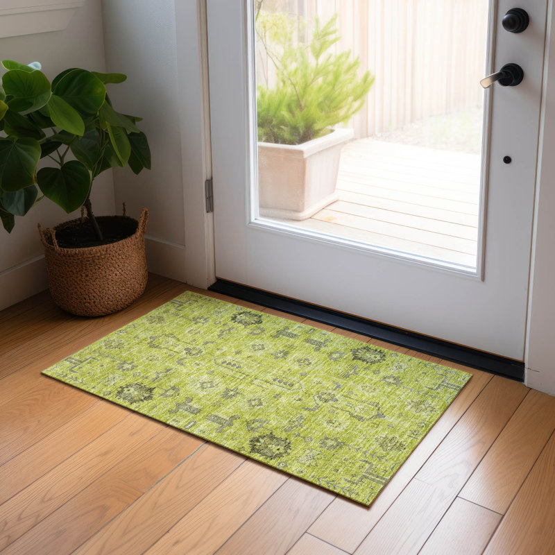 Tapis intérieur / extérieur Killingly avec envers antidérapant, Rectangle 1 pi 8 po x 2 pi 6 po